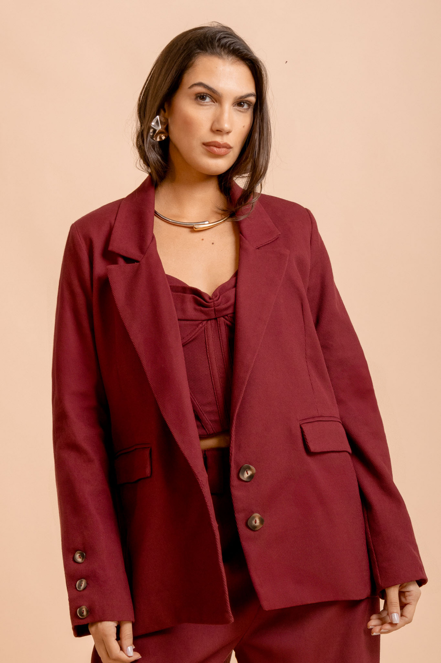 Blazer Alfaiataria Expresso Vinho