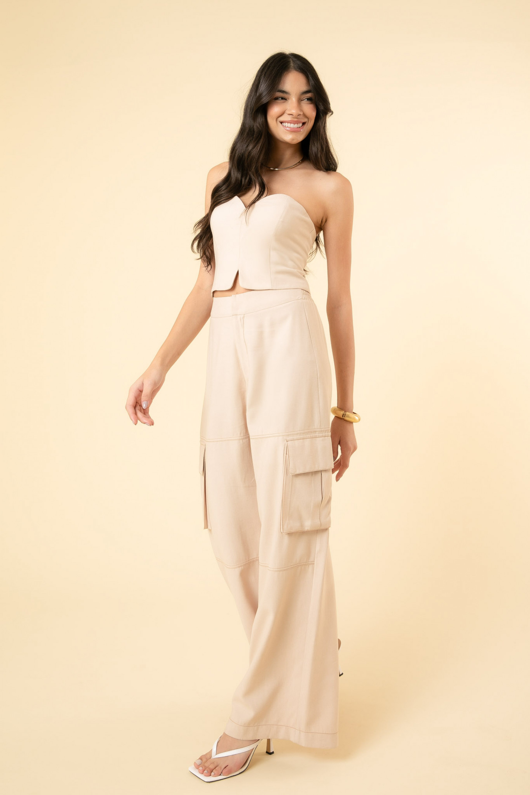 Calça Olivia Flat Ice Bege
