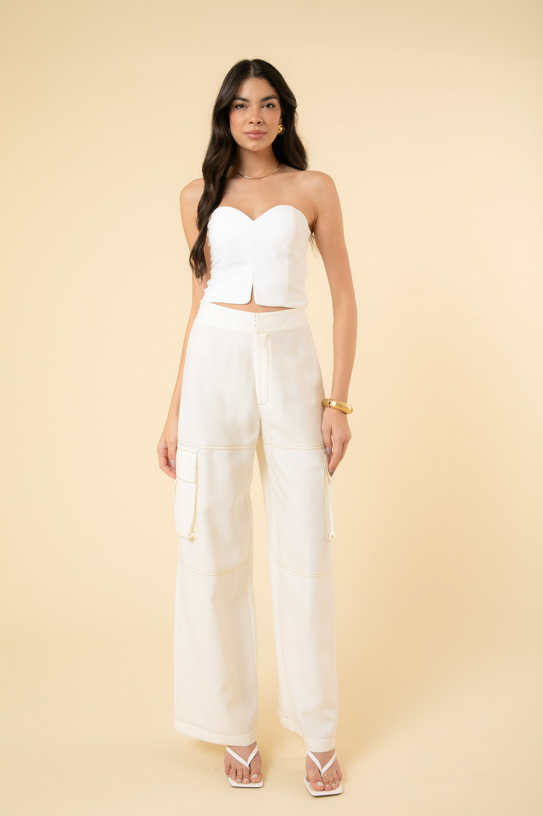 Calça Olivia Flat Ice Off White