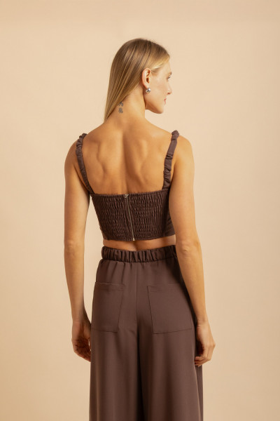Blusa Franzida Lastex Alley Café