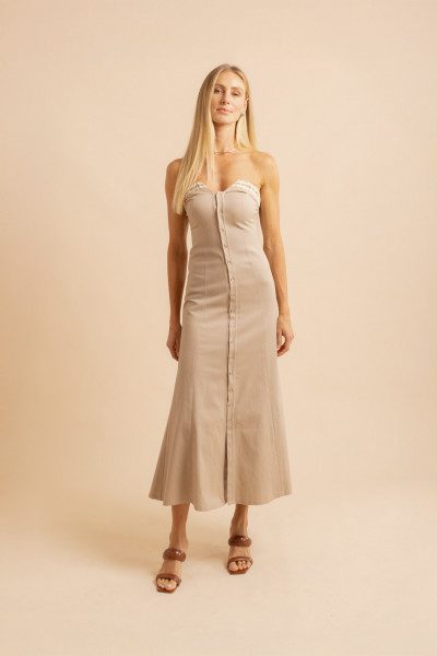 Vestido Elastico Pulse Bege