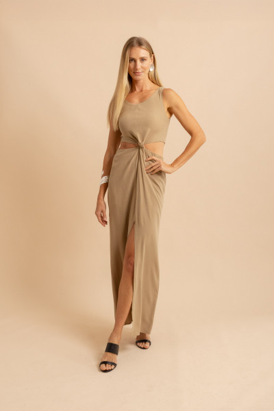 Vestido Nó Bruma Bege