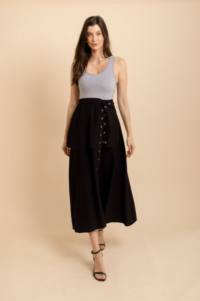 Vestido Longo Com Amarração Arc Preto