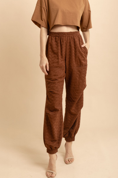 Calça Jogger Bordada Echo Marrom