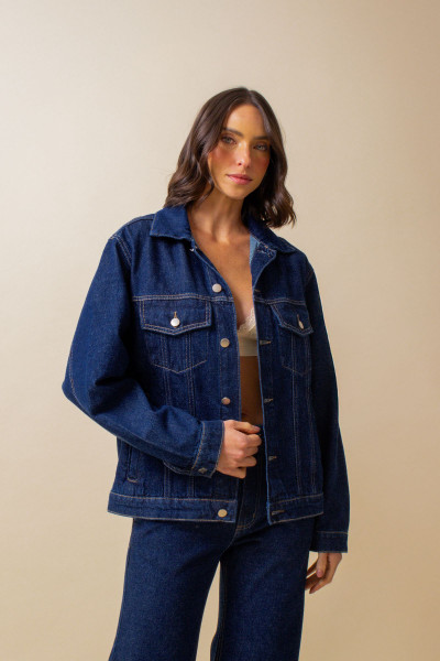 Jaqueta Jeans Escuro