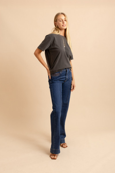 Calça Reta Jeans  