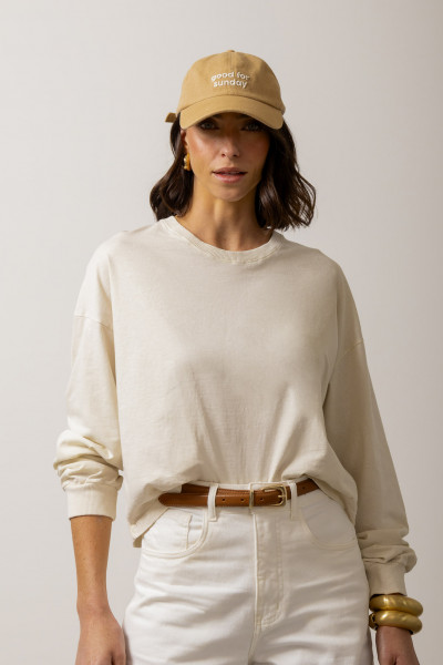 Blusa Cora Meia Malha Areia