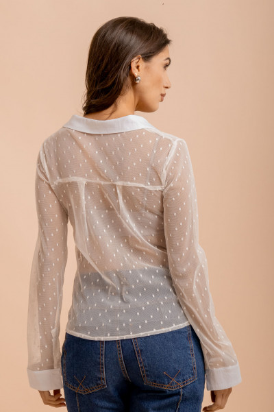 Camisa Franzida Charm Off White
