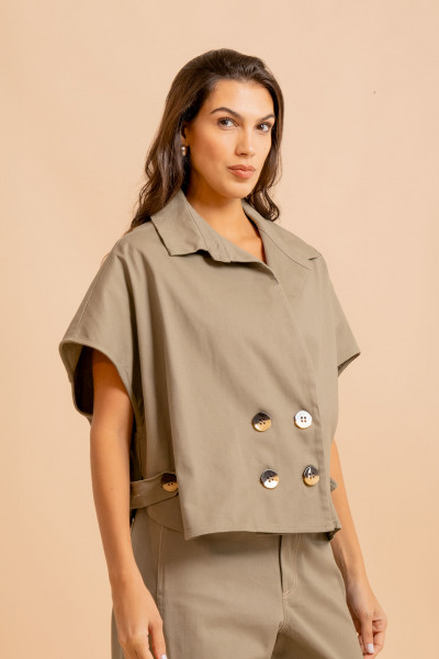 Blusa Trench Coat Flicker Verde 