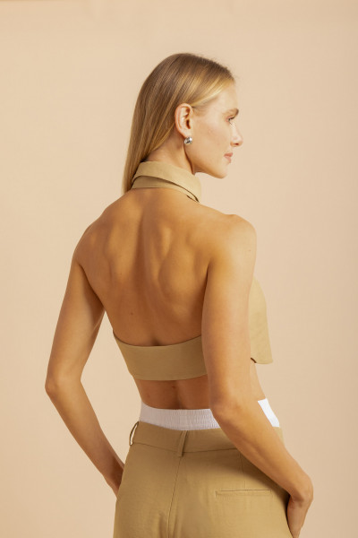 Blusa Alfaiataria Frente Única Arc Bege