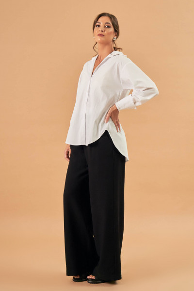 Camisa Recortes Grid Off White