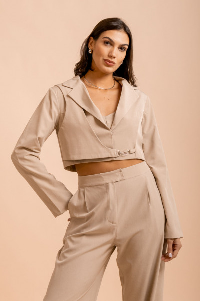 Blazer Cropped Nômade Areia 