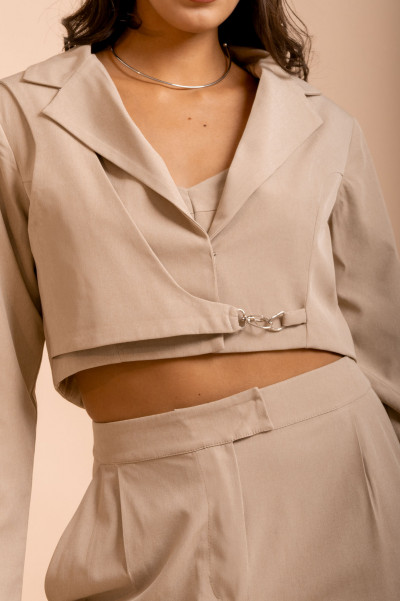 Blazer Cropped Nômade Areia 