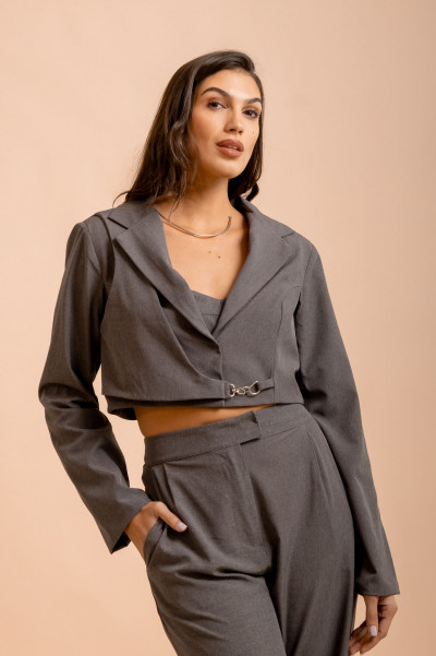 Blazer Cropped Nômade Cinza