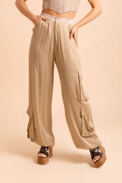 Calça Cargo Barolo Bege