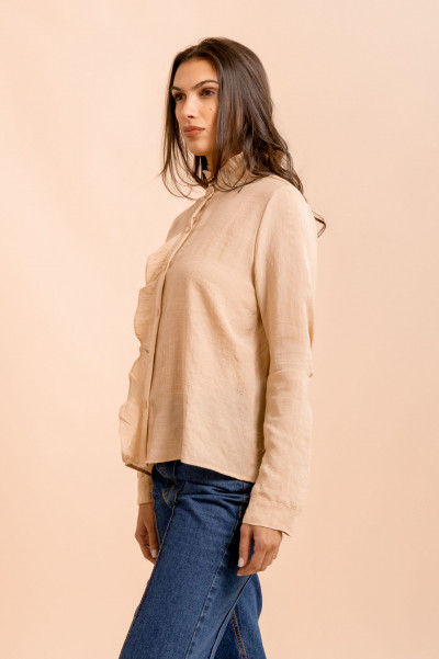 Camisa Babados Veil Bege