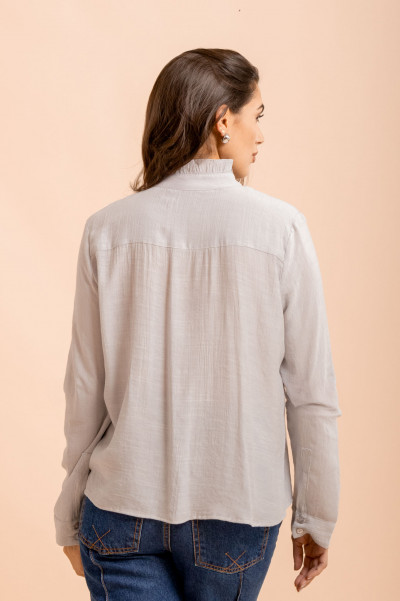Camisa Babados Veil Cinza