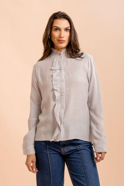 Camisa Babados Veil Cinza