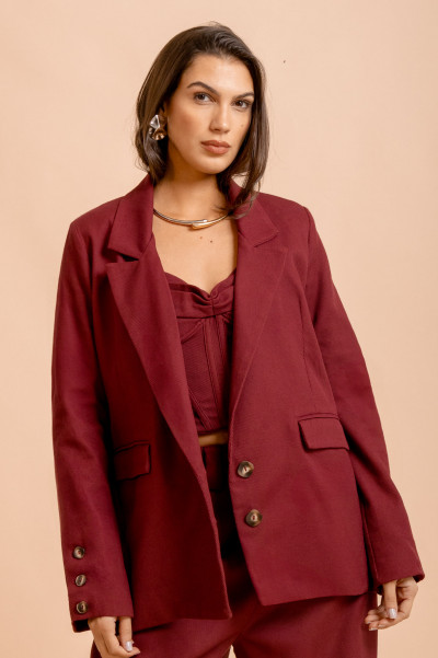 Blazer Alfaiataria Expresso Vinho