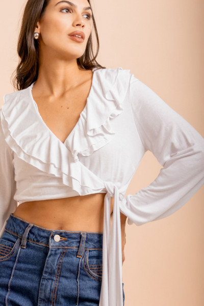 Blusa Babados Malha Branca