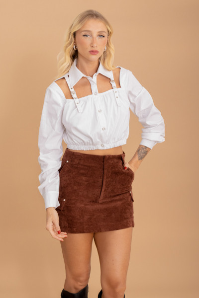 Camisa Recortes Ariele Branca