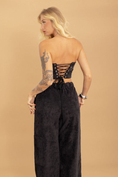 Cropped Tomara Que Caia Latte Preto