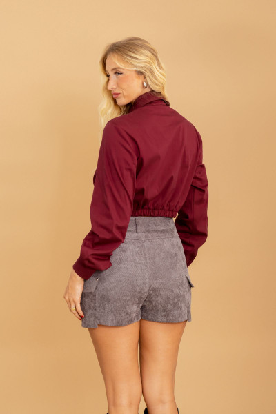 Shorts Saia Latte Cinza
