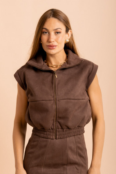 Jaqueta Bomber Velvet Marrom 