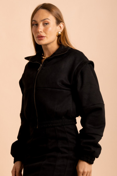 Jaqueta Bomber Velvet Preta