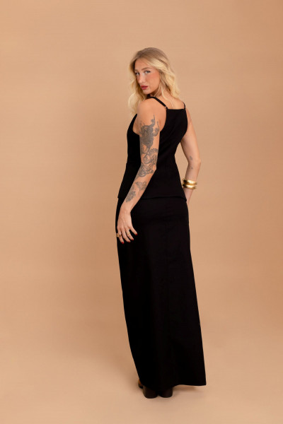 Saia Longa Cargo Velvet Preto