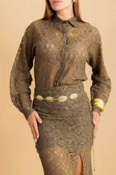 Camisa Ampla Lace Verde