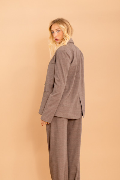 Blazer Amplo Vichy Marrom 
