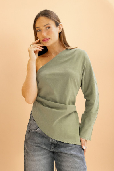 Blusa Ombro Só Ariele Verde Militar