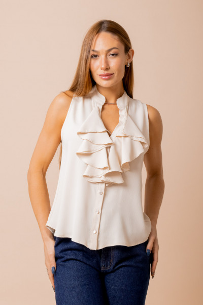 Blusa Babado Breeze Bege 
