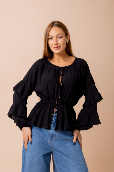Bata Raglan Lush Preto