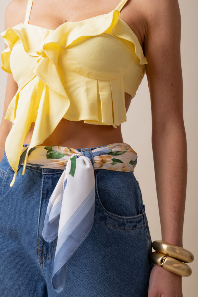 Cropped Babados Lina Amarelo