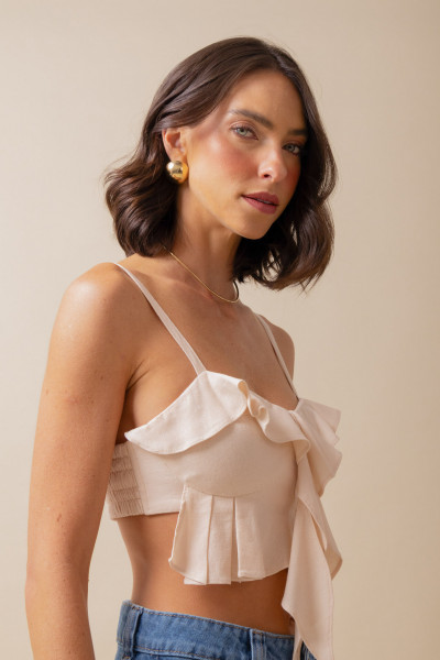 Cropped Babados Lina Natural