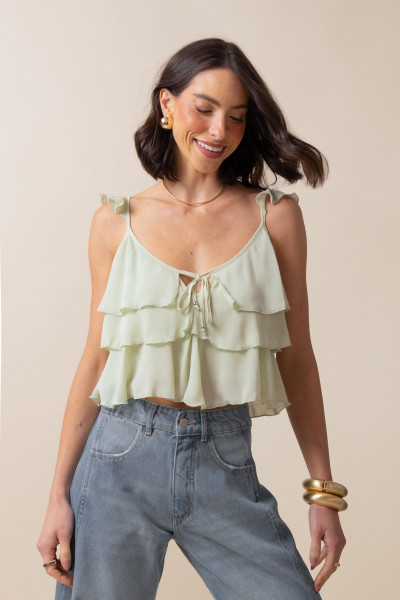 Blusa Babado Ava Verde