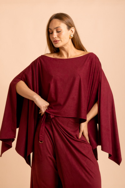 Blusa Ampla Boni Vinho