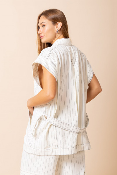 Colete Oversized Risca Ray Off White
