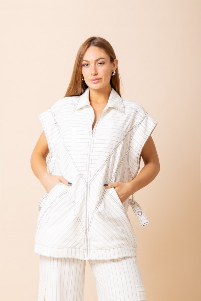 Colete Oversized Risca Ray Off White