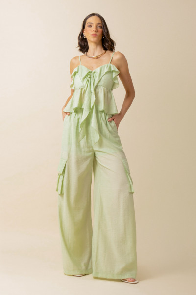 Calça Ampla Lui Verde 
