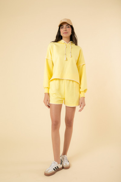 Shorts Livia Moletom Amarelo