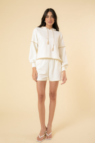 Shorts Livia Moletom Off White