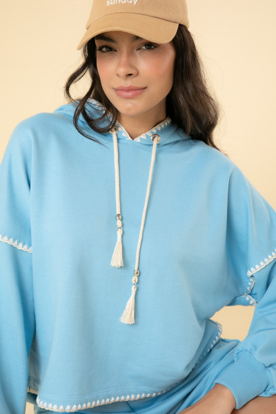 Blusa Lívia Moletom Azul