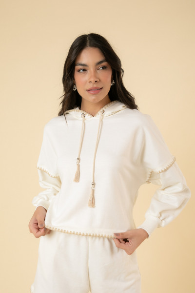 Blusa Lívia Moletom Off White