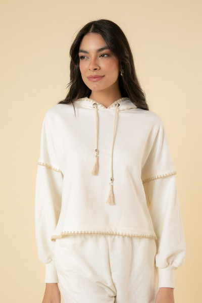 Blusa Lívia Moletom Off White