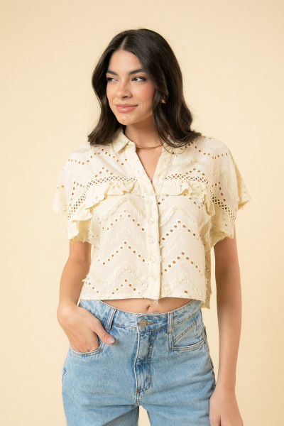 Camisa Betina Cotton Champagne