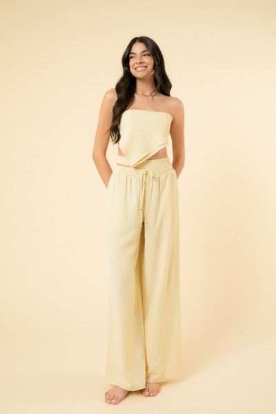Calça Cós Assimétrico Ayla Amarelo