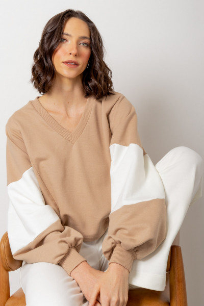 Blusa Anne Moletom Bege
